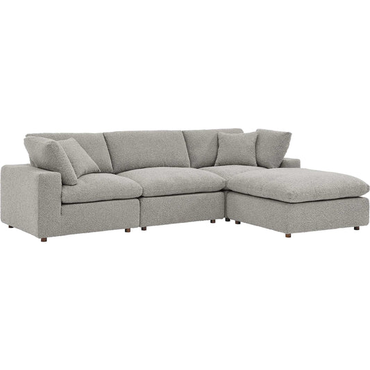 Wheatland Down Filled Overstuffed Boucle 4-Piece Sectional Sofa by Evans & Londeen. Made from unique in a modern style.