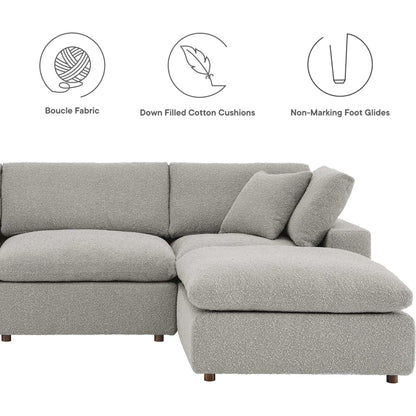 Wheatland 4-Piece Down Filled Overstuffed Boucle Sectional Sofa by Evans & Londeen. Made from unique in a modern style.