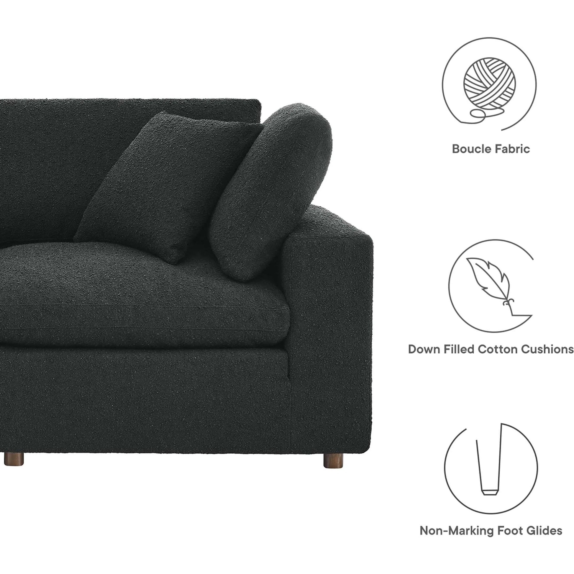 Wheatland Down Filled Overstuffed Boucle 4-Seater Sofa by Evans & Londeen. Made from unique in a modern style.