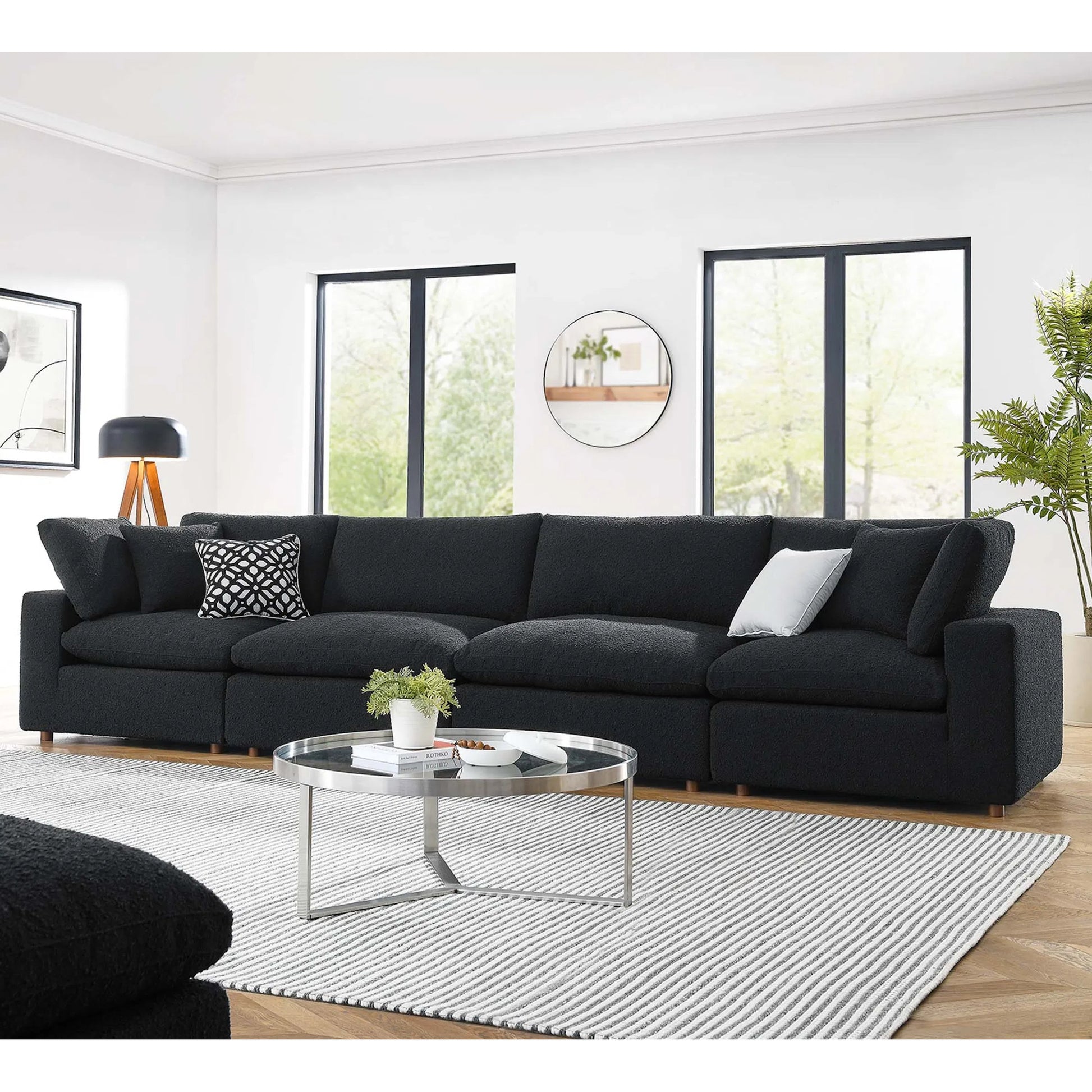 Wheatland Down Filled Overstuffed Boucle 4-Seater Sofa by Evans & Londeen. Made from unique in a modern style.