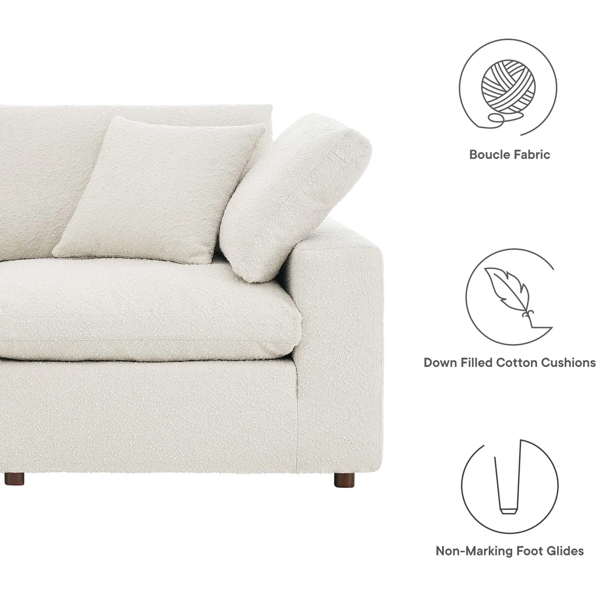 Wheatland Down Filled Overstuffed Boucle 4-Seater Sofa by Evans & Londeen. Made from unique in a modern style.