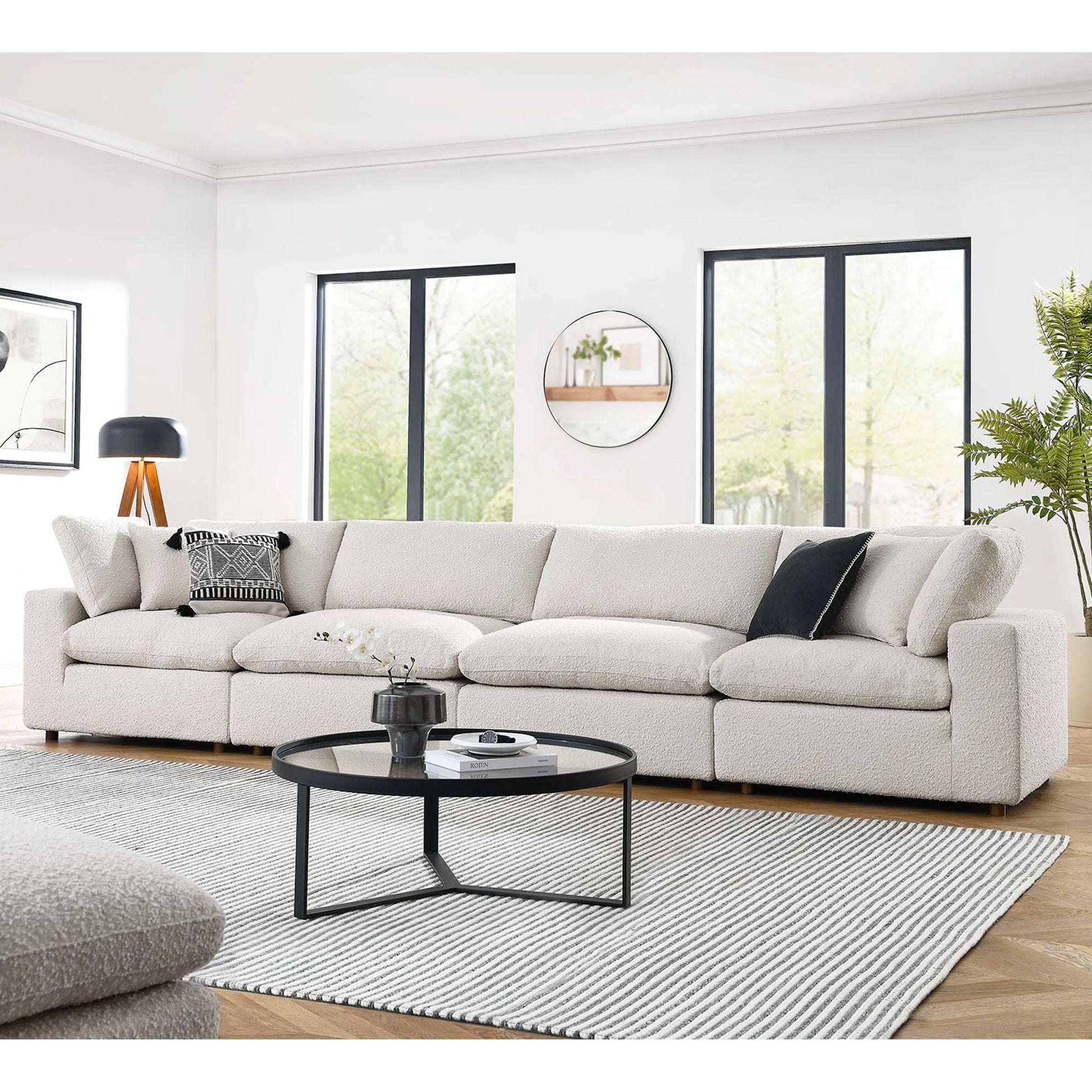 Wheatland Down Filled Overstuffed Boucle 4-Seater Sofa by Evans & Londeen. Made from unique in a modern style.