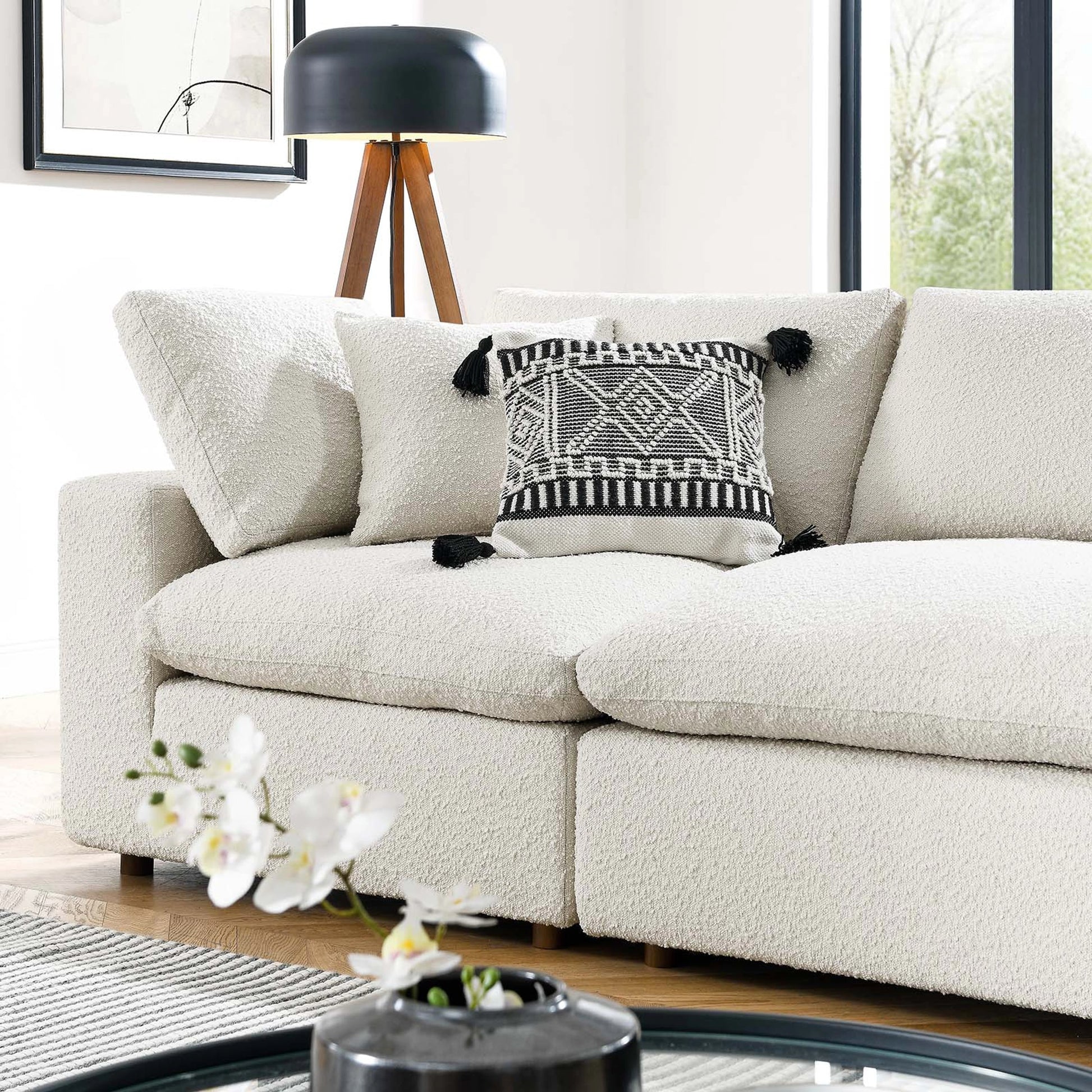 Wheatland Down Filled Overstuffed Boucle 4-Seater Sofa by Evans & Londeen. Made from unique in a modern style.