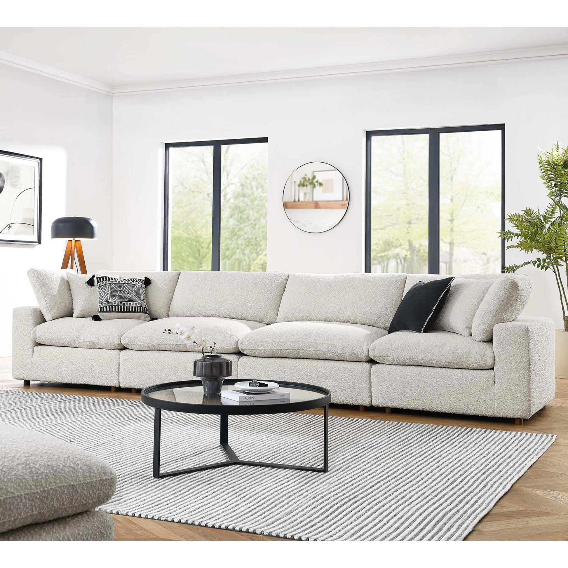 Wheatland Down Filled Overstuffed Boucle 4-Seater Sofa by Evans & Londeen. Made from unique in a modern style.