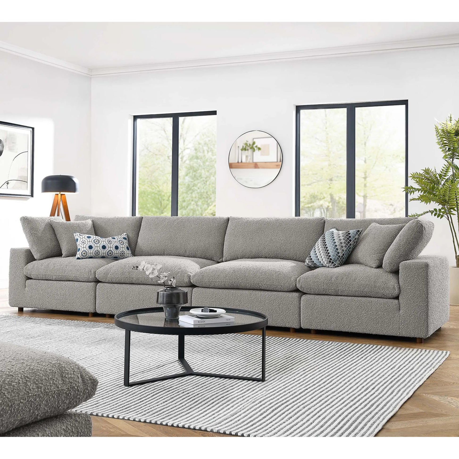 Wheatland Down Filled Overstuffed Boucle 4-Seater Sofa by Evans & Londeen. Made from unique in a modern style.
