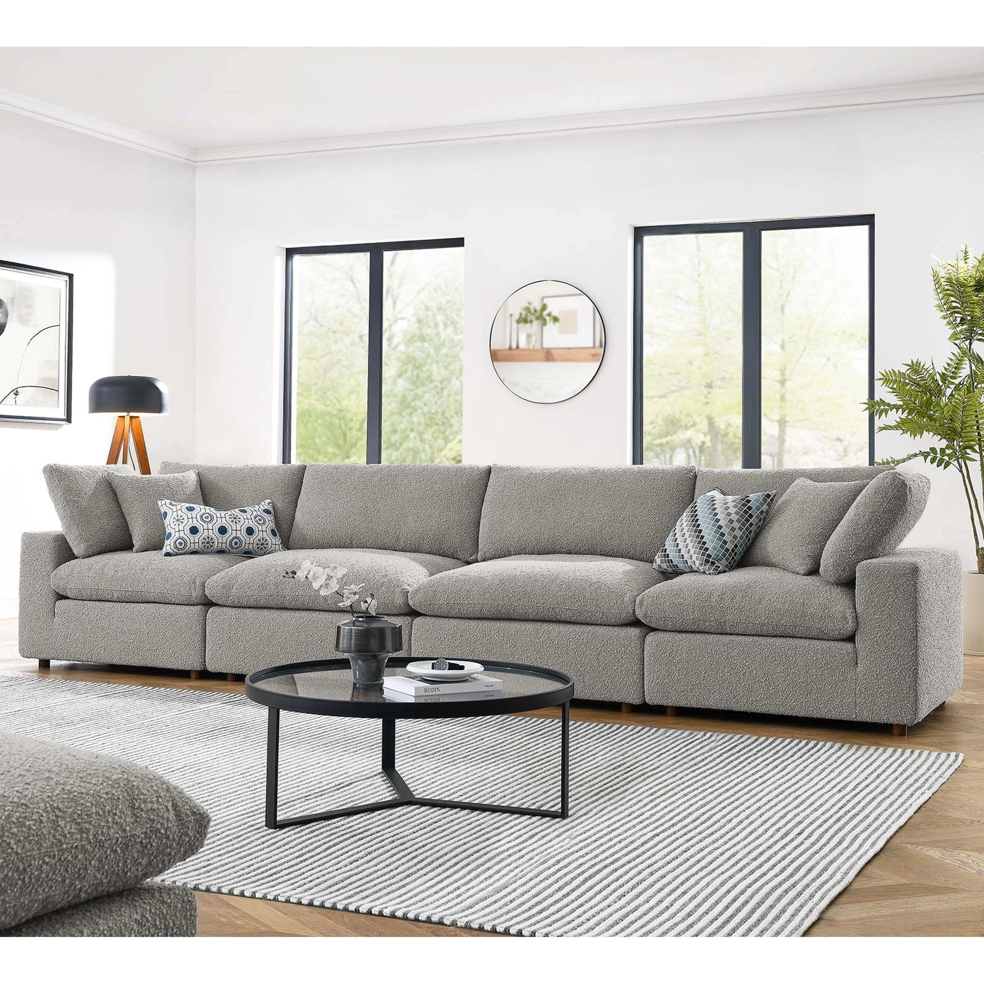 Wheatland Down Filled Overstuffed Boucle 4-Seater Sofa by Evans & Londeen. Made from unique in a modern style.