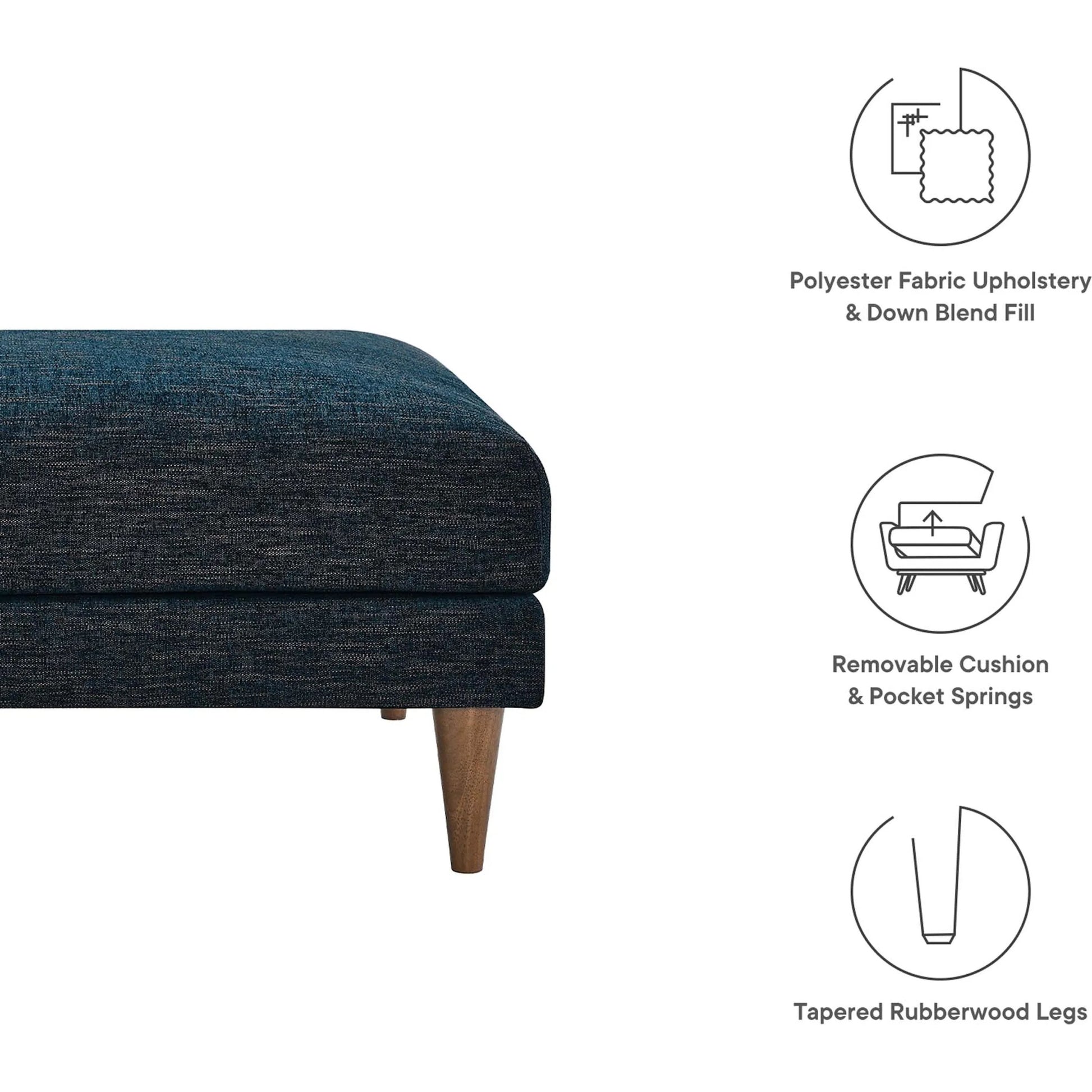 Okanogan Down Filled Overstuffed Ottoman by Evans & Londeen in ivory fabric. Made from unique in a modern style.