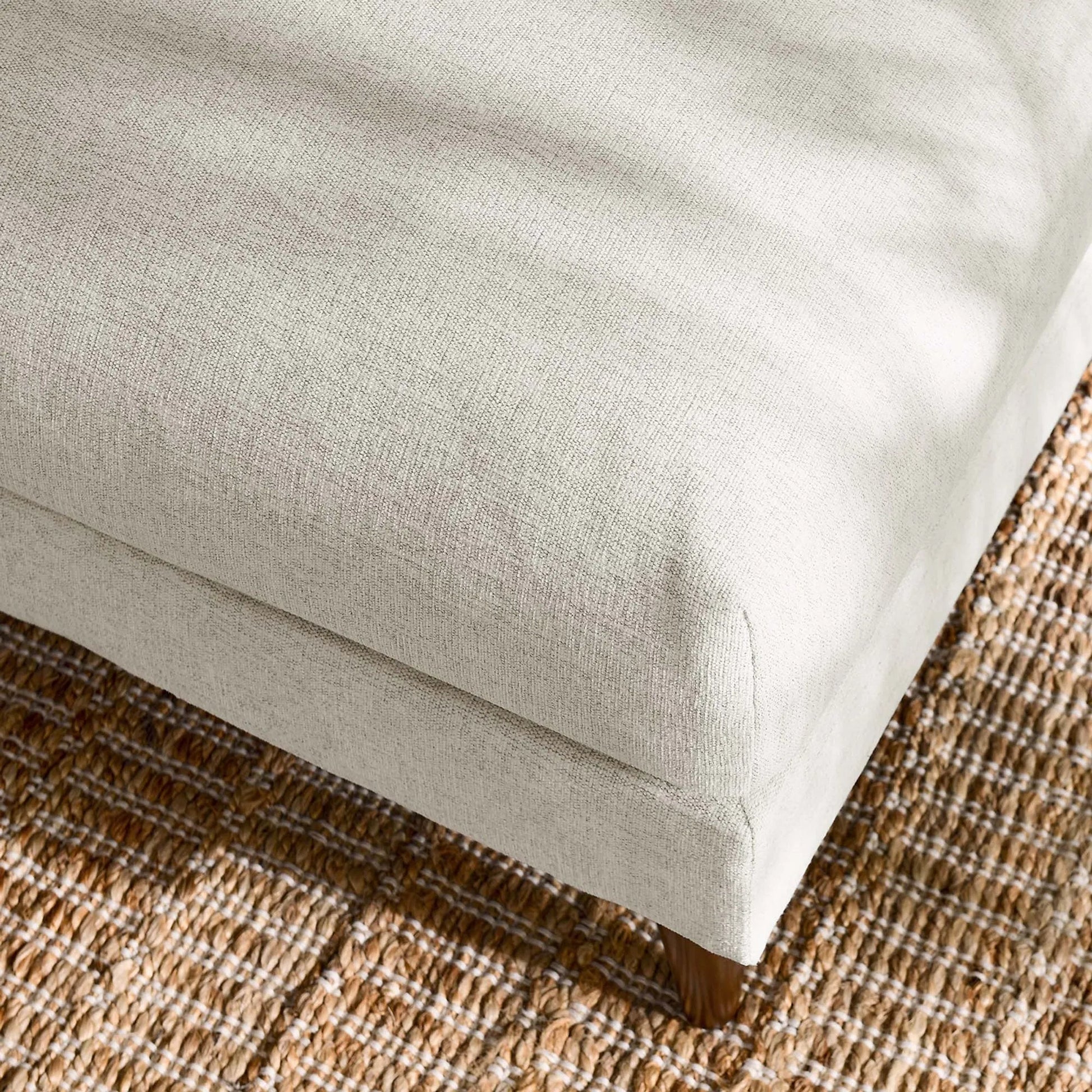 Okanogan Down Filled Overstuffed Ottoman by Evans & Londeen in ivory fabric. Made from unique in a modern style.