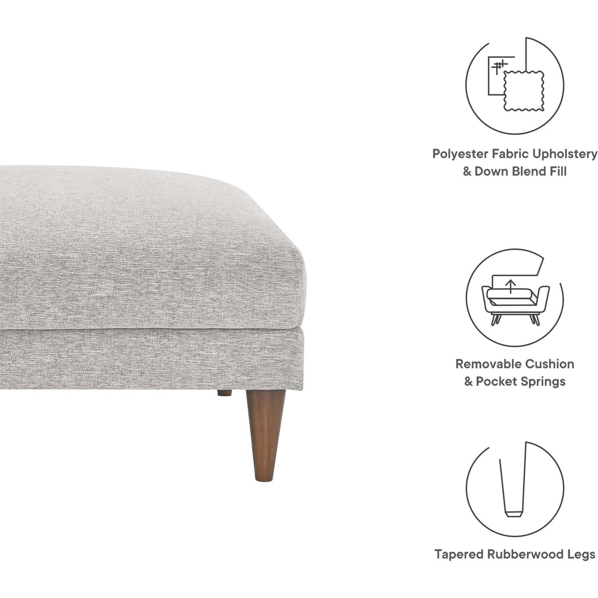 Okanogan Down Filled Overstuffed Ottoman by Evans & Londeen in ivory fabric. Made from unique in a modern style.