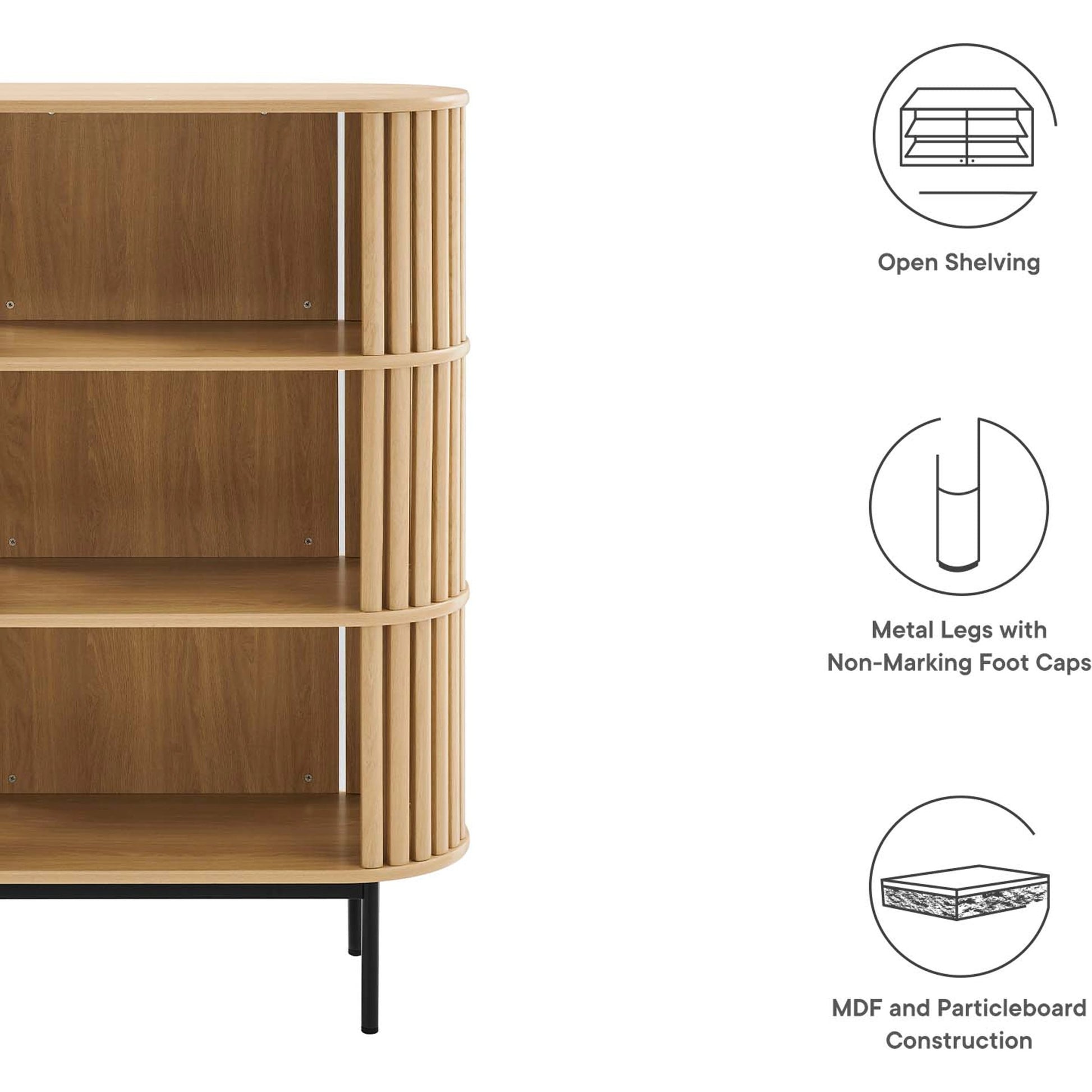 Winchester Three Tier Display Cabinet by Evans & Londeen. Made from mdf, particleboard, metal legs in a modern style.