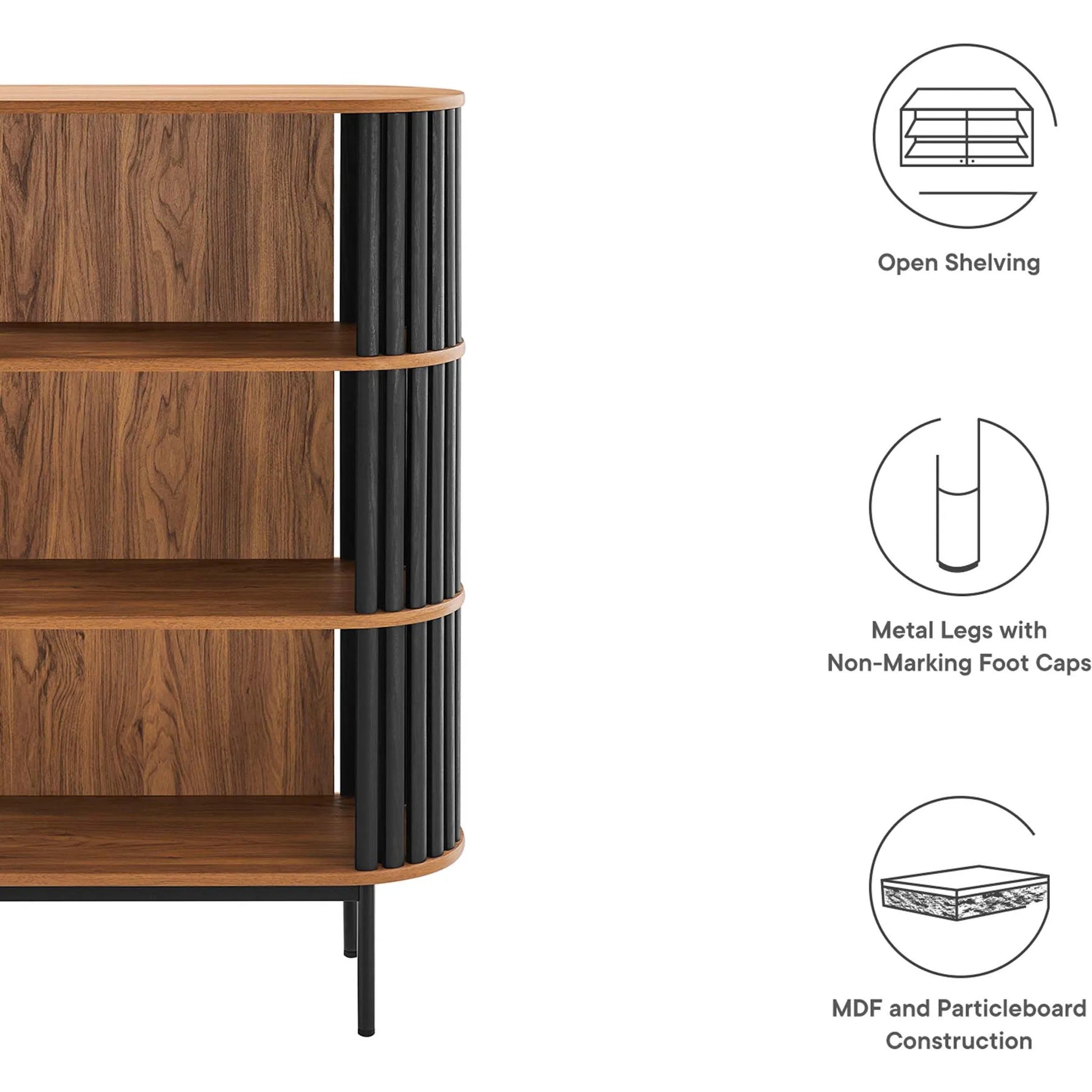 Winchester Three Tier Display Cabinet by Evans & Londeen. Made from mdf, particleboard, metal legs in a modern style.