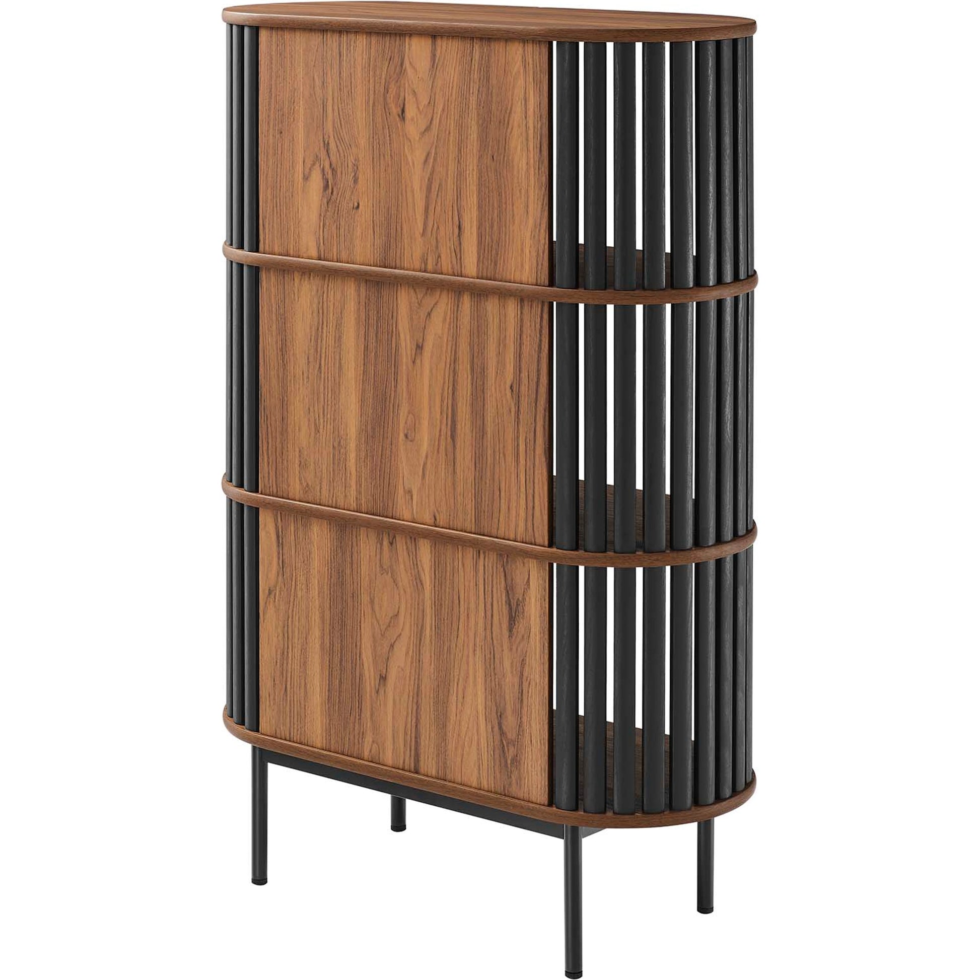 Winchester Three Tier Display Cabinet by Evans & Londeen. Made from mdf, particleboard, metal legs in a modern style.