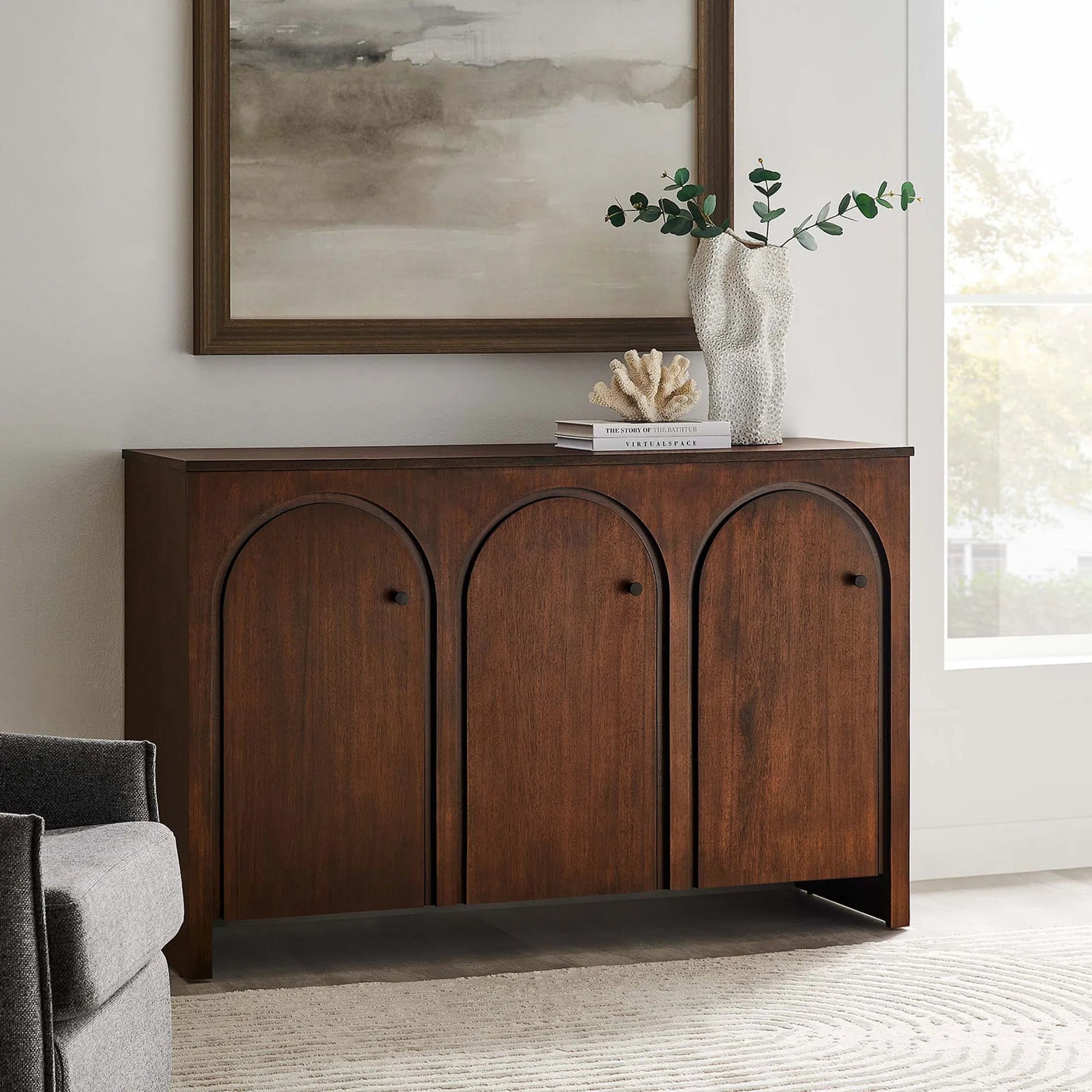 Osceola 3-Door Arched Door Sideboard Storage Cabinet by Evans & Londeen. Made from unique in a transitional style.