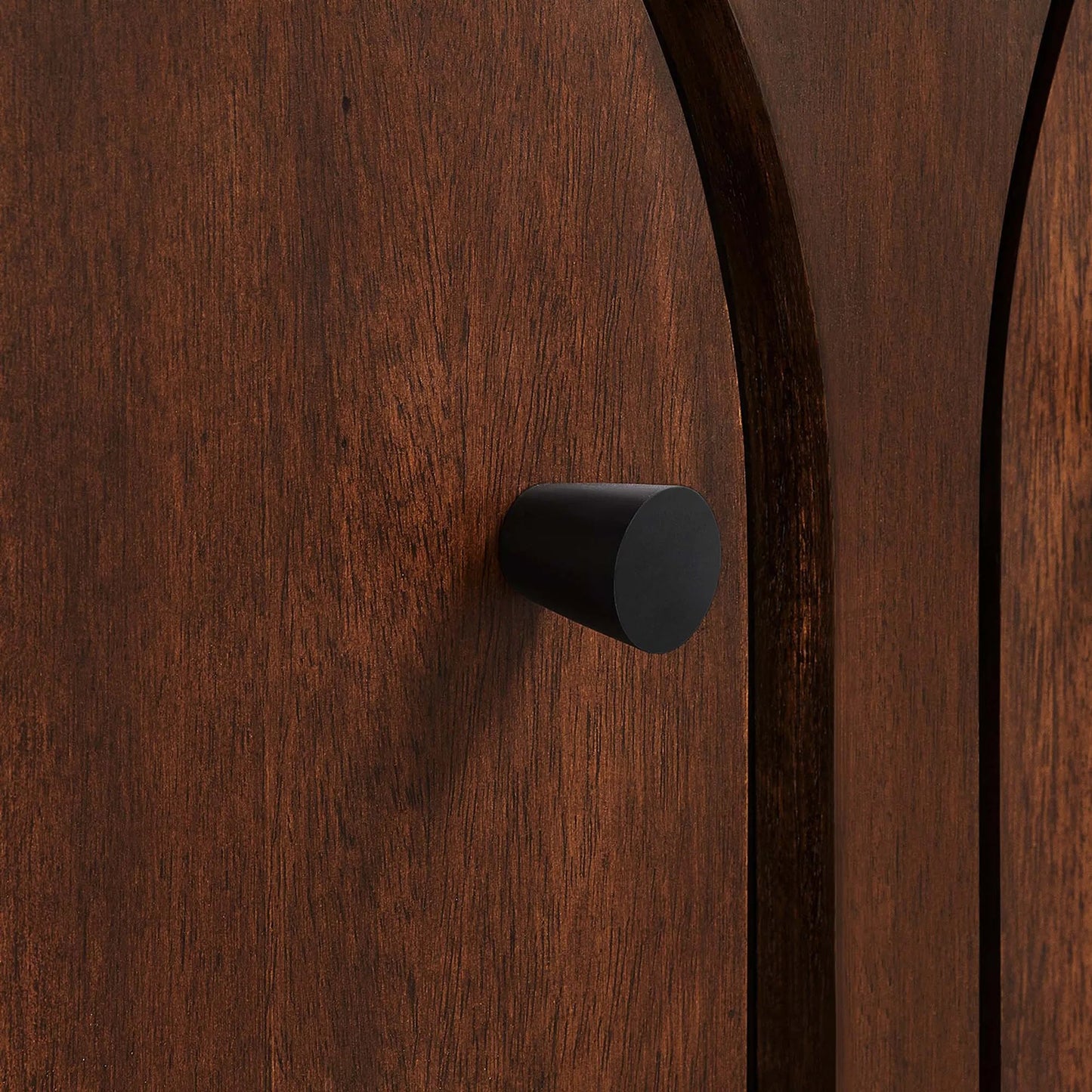 015 SI-2252921 | Closeup | Osceola 2-Door Arched Door Storage Cabinet by Evans & Londeen in walnut. Made from unique in a transitional style.