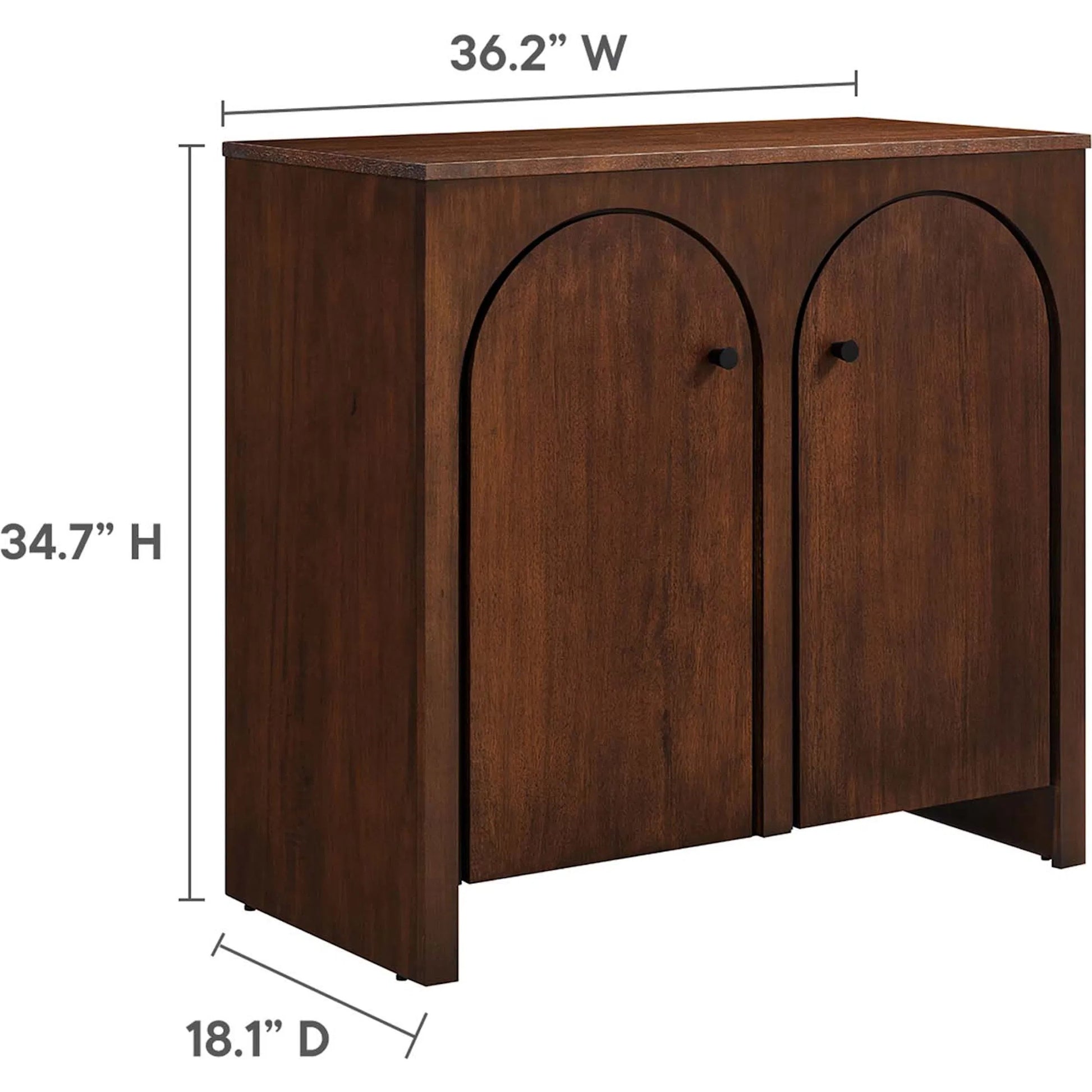 Osceola 2-Door Arched Door Storage Cabinet by Evans & Londeen in walnut. Made from unique in a transitional style.