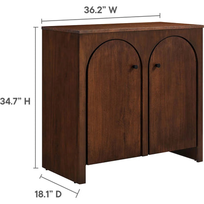 Osceola 2-Door Arched Door Storage Cabinet by Evans & Londeen in walnut. Made from unique in a transitional style.