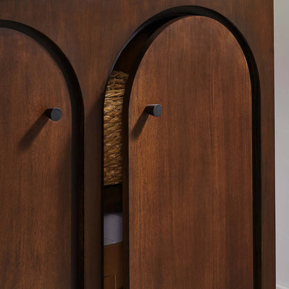 Osceola 2-Door Arched Door Storage Cabinet by Evans & Londeen in walnut. Made from unique in a transitional style.