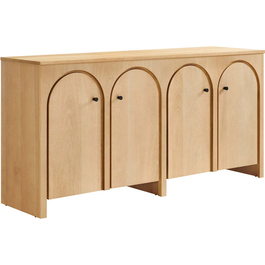Victoria Wood Grain 4-Door Sideboard Storage Cabinet by Evans & Londeen. Made from wood in a unique style.