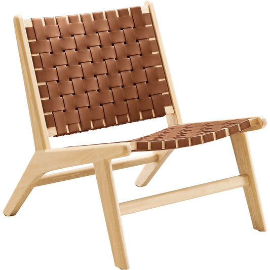 Young Faux Leather Wood Accent Lounge Chair by Evans & Londeen. Made from unique in a modern style.