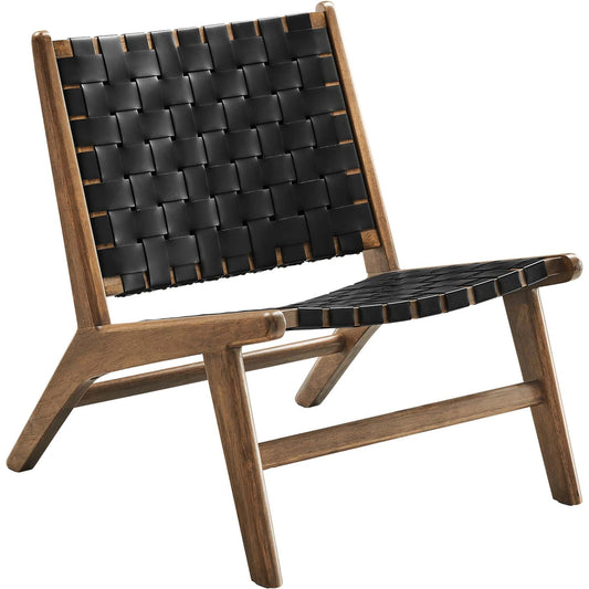 Young Faux Leather Wood Accent Lounge Chair by Evans & Londeen. Made from unique in a modern style.