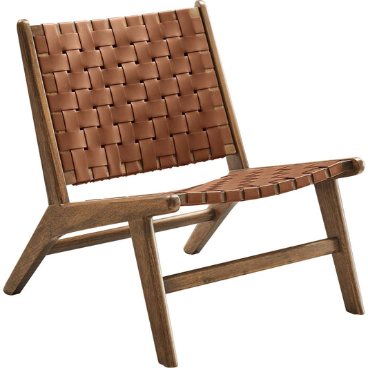 Young Faux Leather Wood Accent Lounge Chair by Evans & Londeen. Made from unique in a modern style.