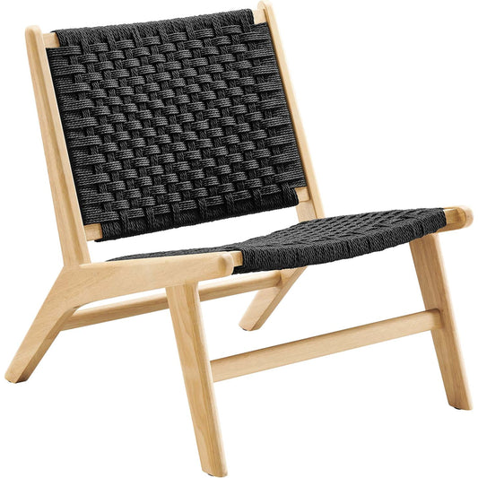 Young Woven Rope Wood Accent Lounge Chair by Evans & Londeen. Made from wood in a modern style.