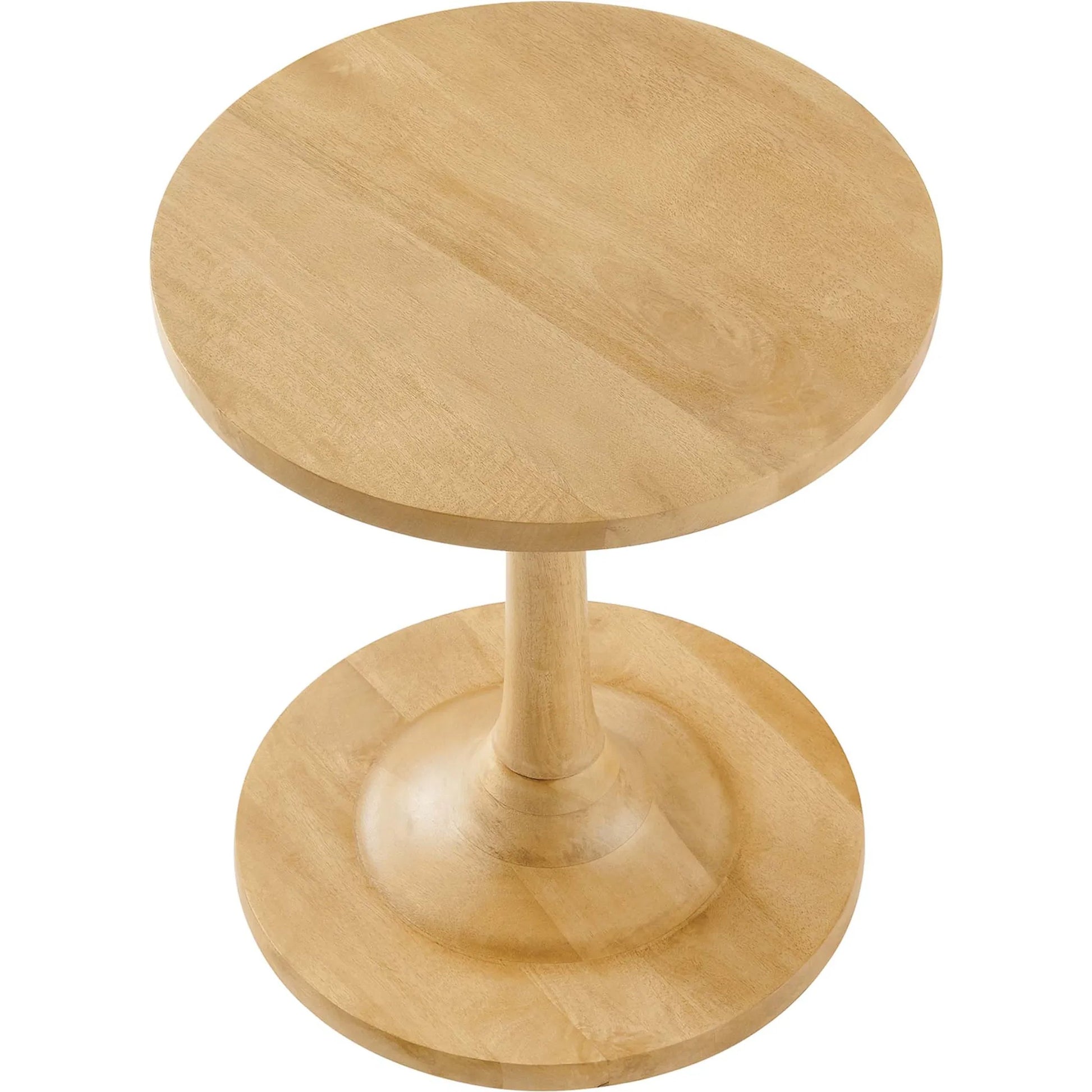 Allodium Round Wood Side Table by Evans & Londeen in walnut. Made from wood in a modern style.