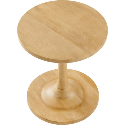 Allodium Round Wood Side Table by Evans & Londeen in walnut. Made from wood in a modern style.