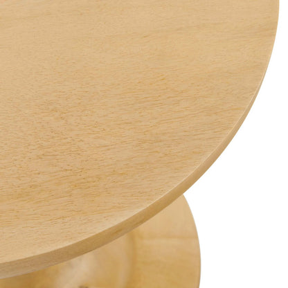 Allodium Round Wood Side Table by Evans & Londeen in walnut. Made from wood in a modern style.