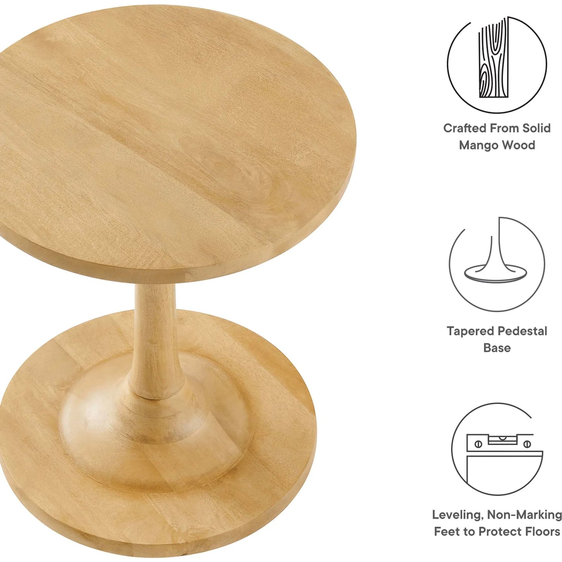 Allodium Round Wood Side Table by Evans & Londeen in walnut. Made from wood in a modern style.