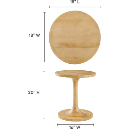 Allodium Round Wood Side Table by Evans & Londeen in walnut. Made from wood in a modern style.