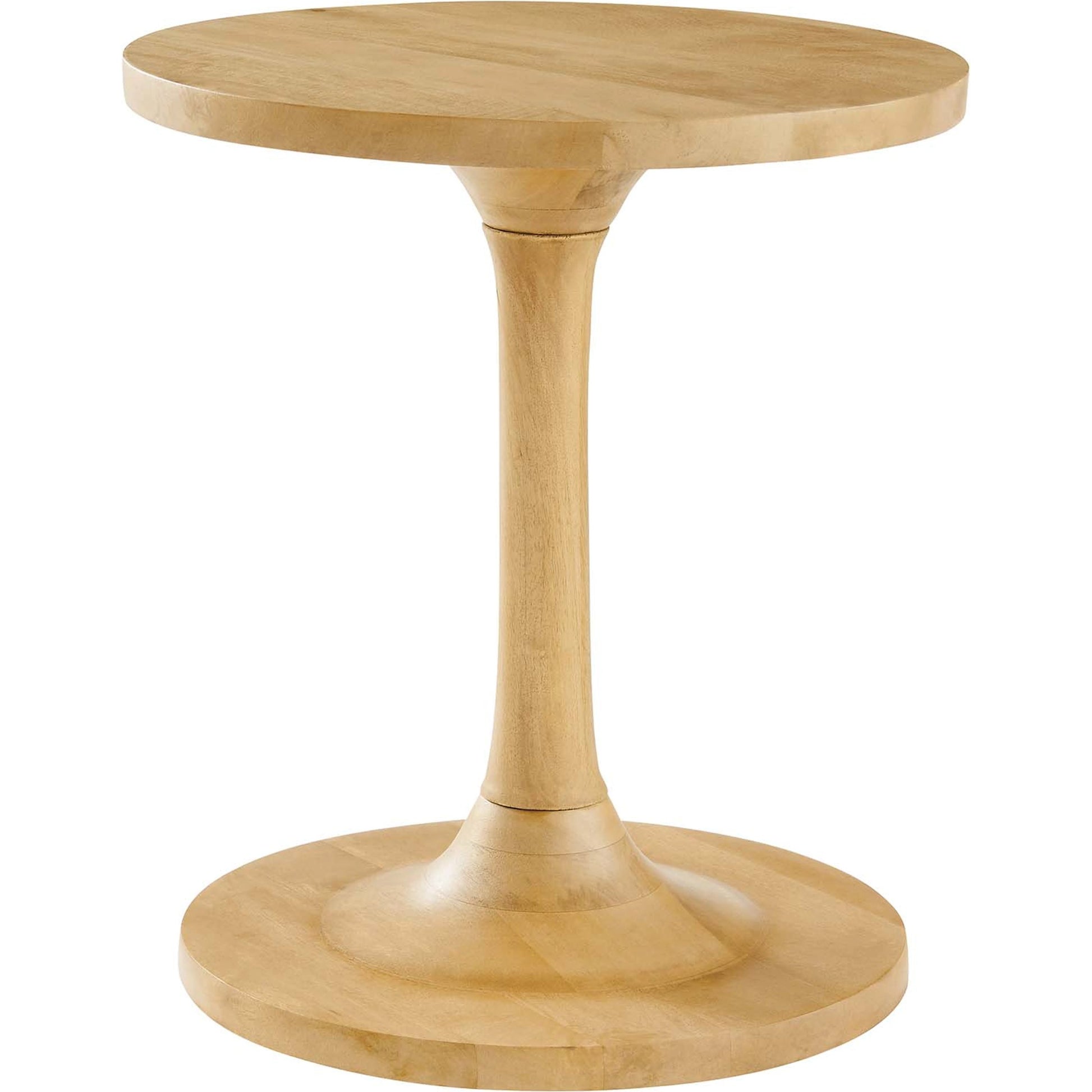 Allodium Round Wood Side Table by Evans & Londeen in walnut. Made from wood in a modern style.