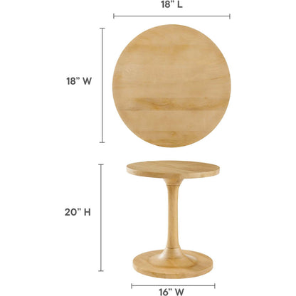Allodium Round Wood Side Table by Evans & Londeen in walnut. Made from wood in a modern style.