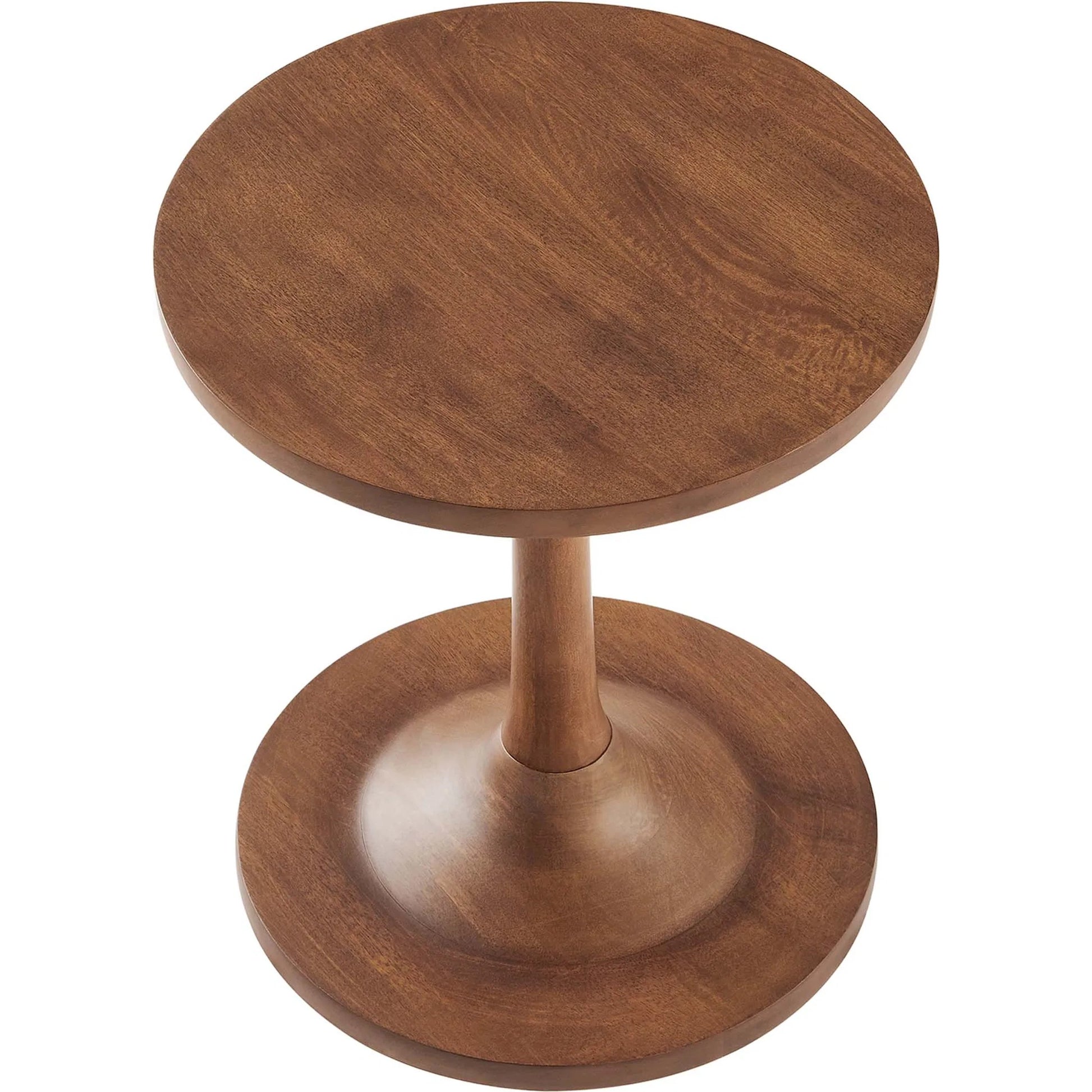 Allodium Round Wood Side Table by Evans & Londeen in walnut. Made from wood in a modern style.