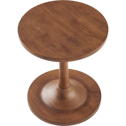 Allodium Round Wood Side Table by Evans & Londeen in walnut. Made from wood in a modern style.