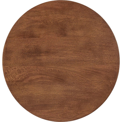 Allodium Round Wood Side Table by Evans & Londeen in walnut. Made from wood in a modern style.