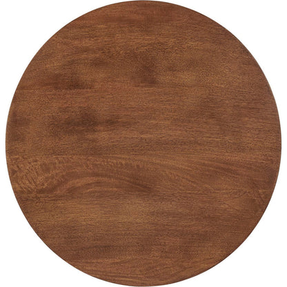 Allodium Round Wood Side Table by Evans & Londeen in walnut. Made from wood in a modern style.