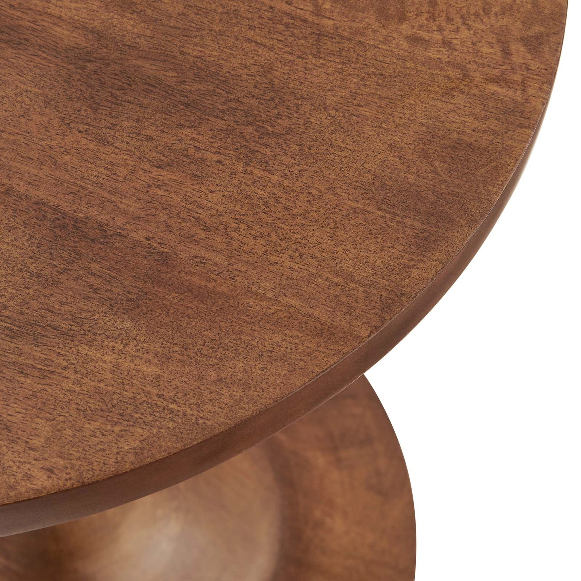 Allodium Round Wood Side Table by Evans & Londeen in walnut. Made from wood in a modern style.