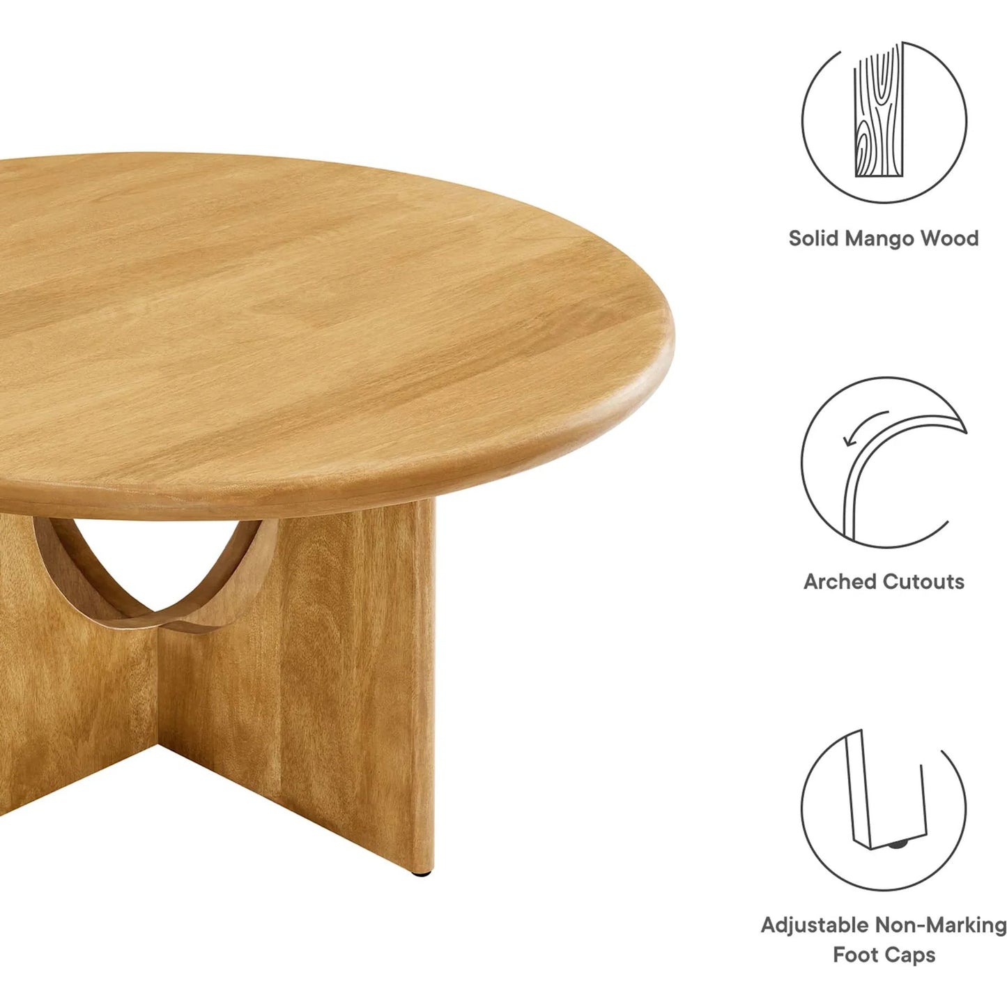 001 SI-2252934 | Closeup | Baltimore Round 34" Coffee Table by Evans & Londeen. Made from unique in a transitional style.