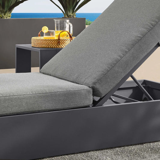 Conejos Powder-Coated Aluminum Chaise Lounge Chair by Evans & Londeen. Made from powder, coated aluminum in a transitional style.
