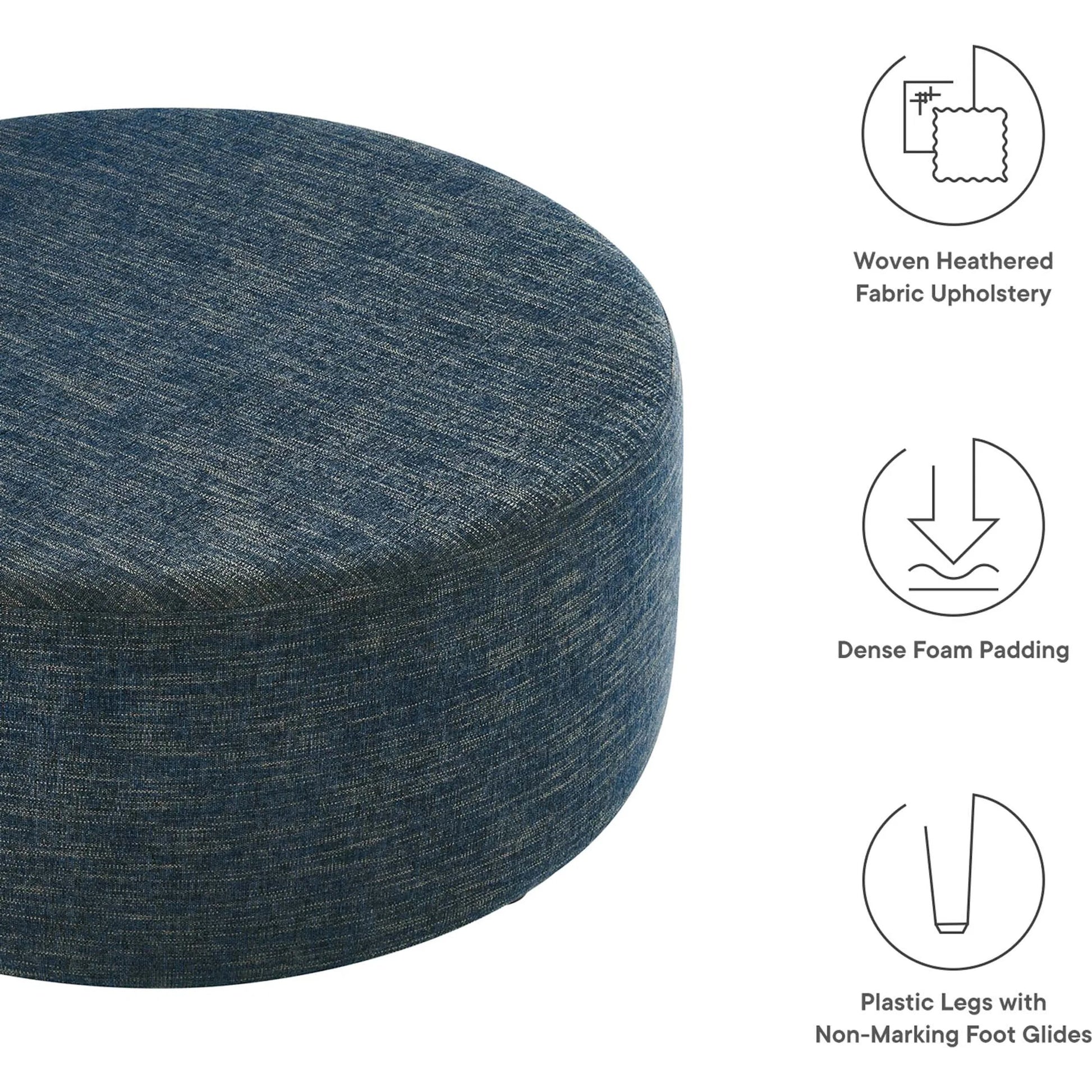 Ionia 38" Round Woven Heathered Ottoman by Evans & Londeen. Made from unique in a modern style.