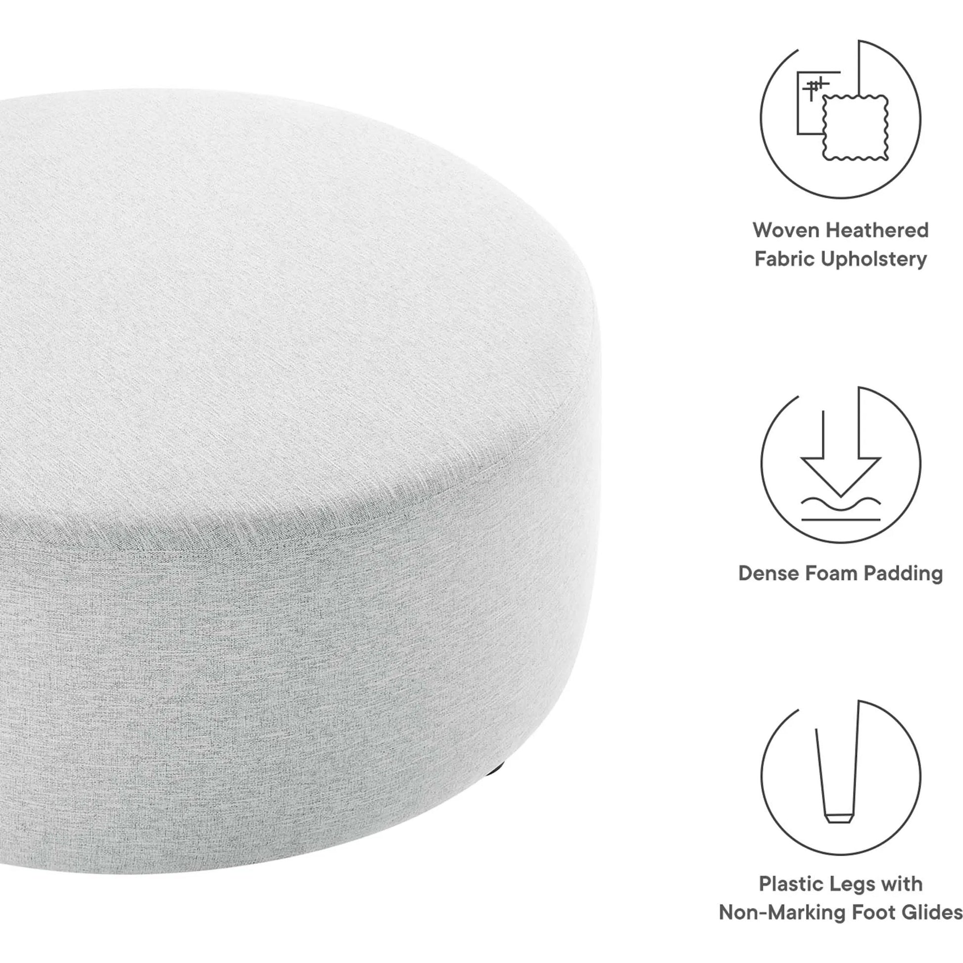 Ionia 38" Round Woven Heathered Ottoman by Evans & Londeen. Made from unique in a modern style.