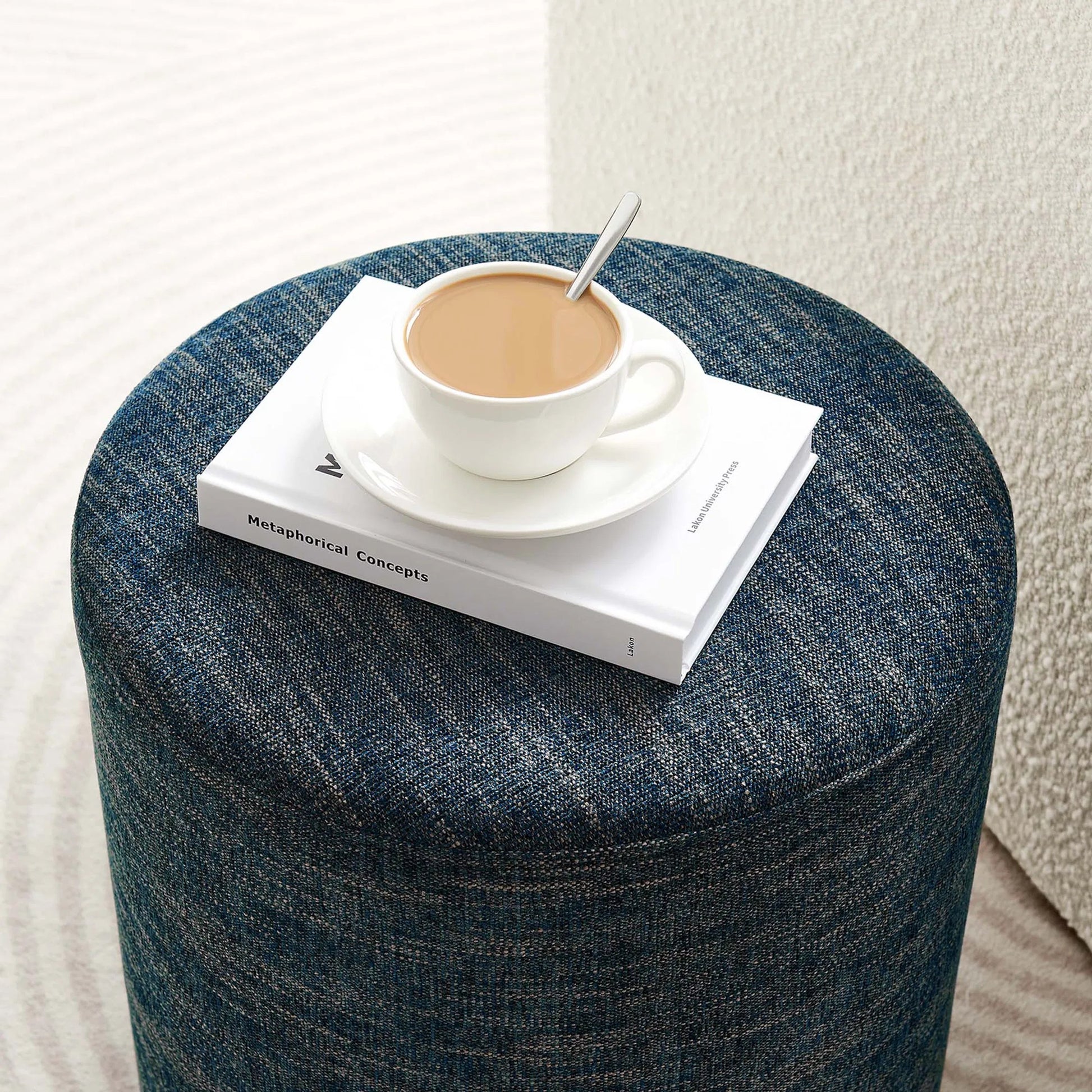 Ionia 16" Round Woven Heathered Ottoman by Evans & Londeen. Made from unique in a modern style.