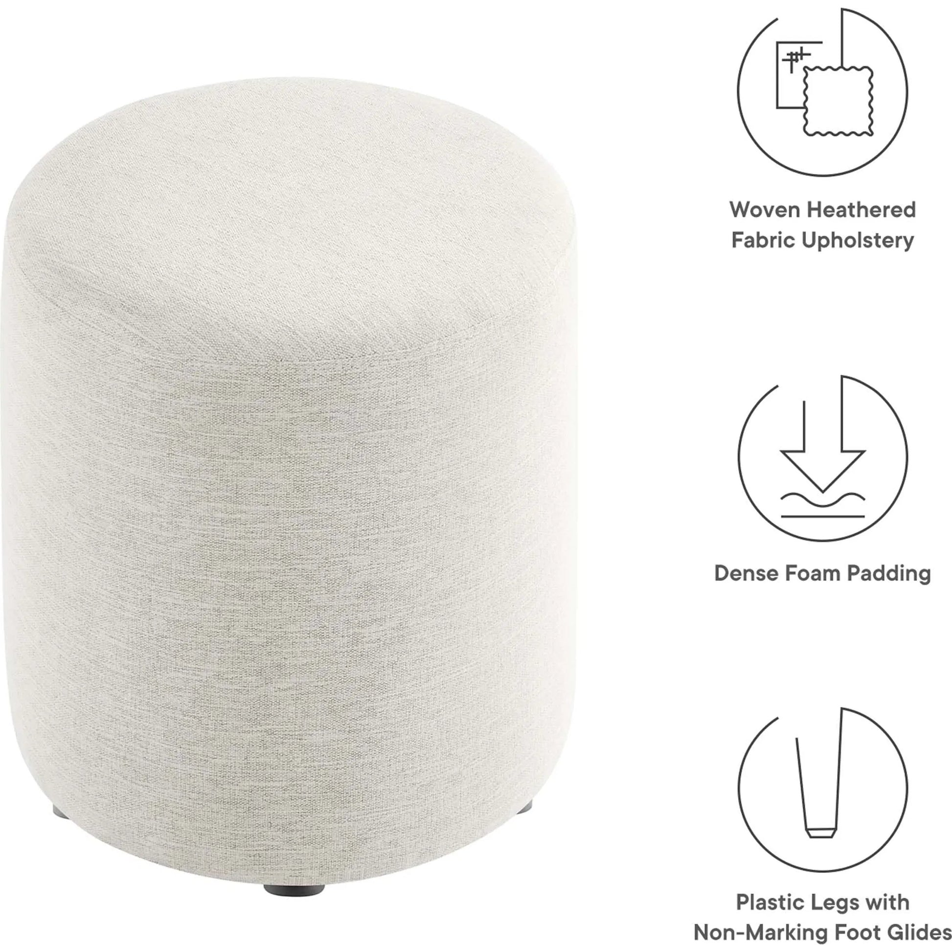 Ionia 16" Round Woven Heathered Ottoman by Evans & Londeen. Made from unique in a modern style.