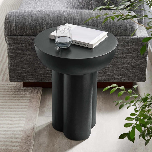 Rinehart Round Concrete Side Table by Evans & Londeen. Made from unique in a transitional style.