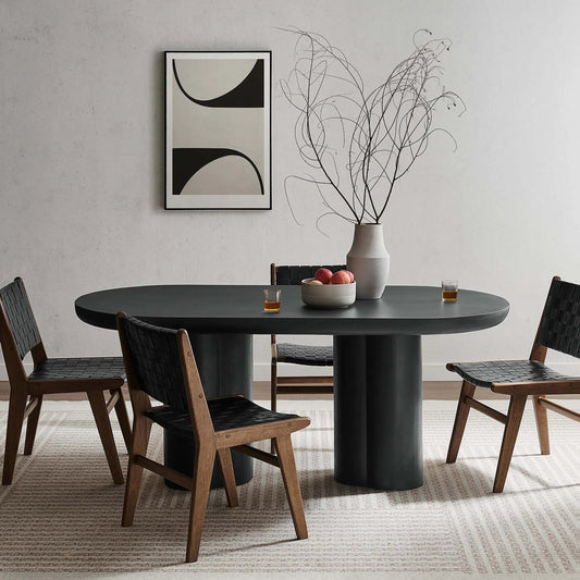 Graham 72" Oval Concrete Dining Table by Evans & Londeen. Made from unique in a unique style.