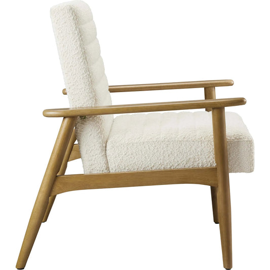 Trego Boucle Accent Chair by Evans & Londeen. Made from boucle fabric in a unique style.