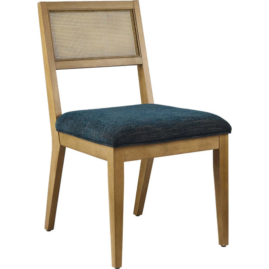 Saunders Faux Rattan Dining Chairs (Set of 2) by Evans & Londeen. Made from fabric in a unique style.