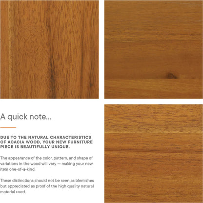 Conejos Acacia Wood Ottoman by Evans & Londeen. Made from acacia wood in a transitional style.