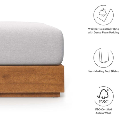 Conejos Acacia Wood Ottoman by Evans & Londeen. Made from acacia wood in a transitional style.